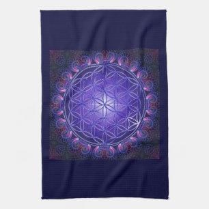 FLOWER OF LIFE / Blume des Lebens Mandala I Square Tea Towel