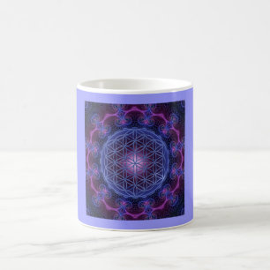FLOWER OF LIFE/Blume des Lebens Mandala II Square Coffee Mug
