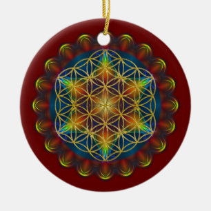 FLOWER OF LIFE / Blume des Lebens - Mandala III Ceramic Tree Decoration