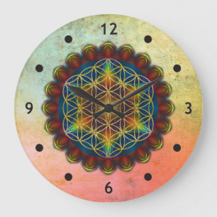 FLOWER OF LIFE / Blume des Lebens - Mandala III Large Clock