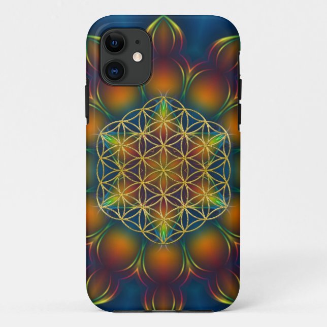 FLOWER OF LIFE/Blume des Lebens Mandala III Square Case-Mate iPhone Case (Back)