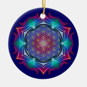 FLOWER OF LIFE / Blume des Lebens - Mandala IV Ceramic Ornament