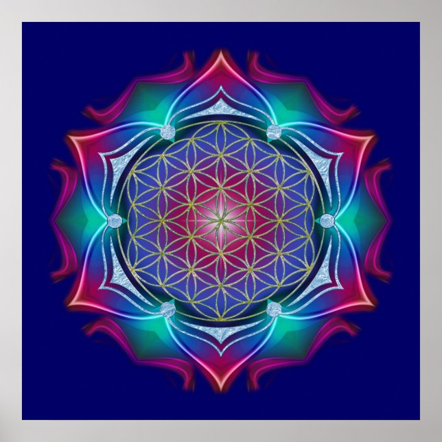 FLOWER OF LIFE / Blume des Lebens - Mandala IV Poster (Front)