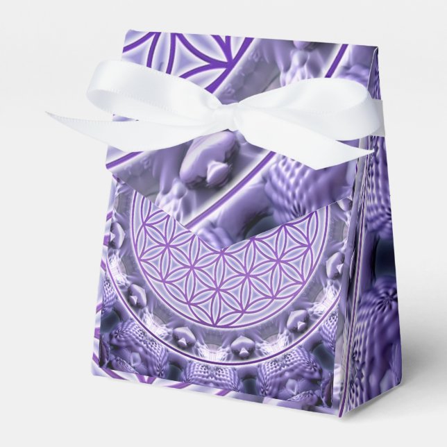 Flower of Life / Blume des Lebens - Mandala purple Favour Box (Front Side)