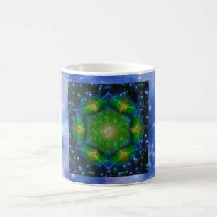 FLOWER OF LIFE/Blume des Lebens Mandala V Square Coffee Mug