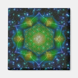 FLOWER OF LIFE/Blume des Lebens Mandala V Square Magnet