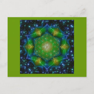 FLOWER OF LIFE/Blume des Lebens Mandala V Square Postcard