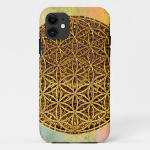 Flower Of Life / Blume des Lebens - medal gold iPhone 11 Case