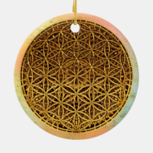 Flower Of Life / Blume des Lebens - medal gold Ceramic Ornament