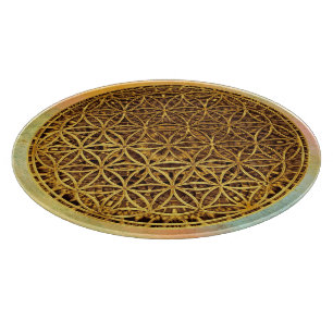 Flower Of Life / Blume des Lebens - medal gold Cutting Board