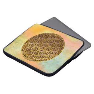 Flower Of Life / Blume des Lebens - medal gold Laptop Sleeve