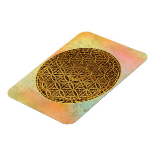Flower Of Life / Blume des Lebens - medal gold Magnet