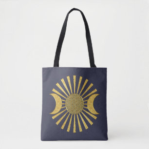 Flower Of Life / Blume des Lebens - Moon gold Tote Bag