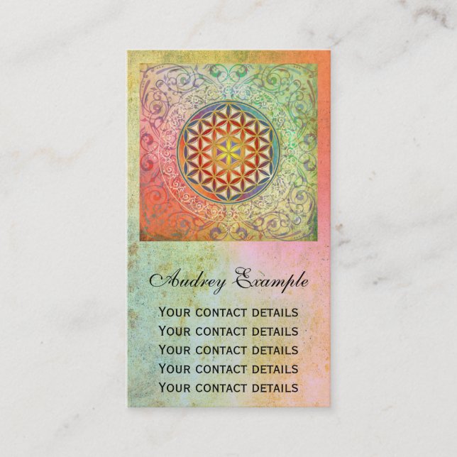 Flower Of Life / Blume des Lebens - Ornament I Business Card (Front)