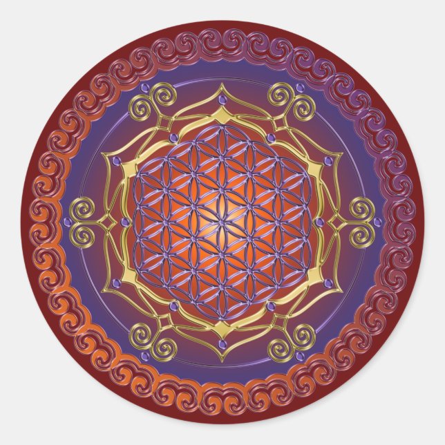 FLOWER OF LIFE / Blume des Lebens - Ornament I Classic Round Sticker (Front)