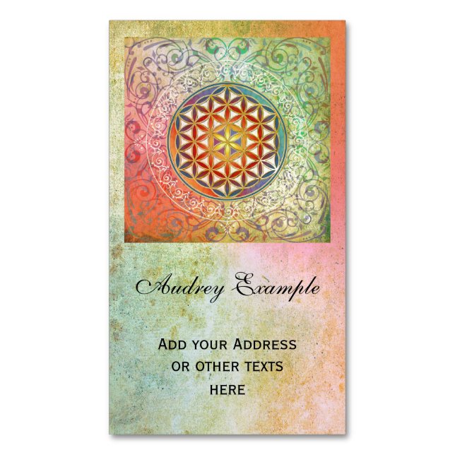 Flower Of Life / Blume des Lebens - Ornament I Magnetic Business Card (Front Vertical)