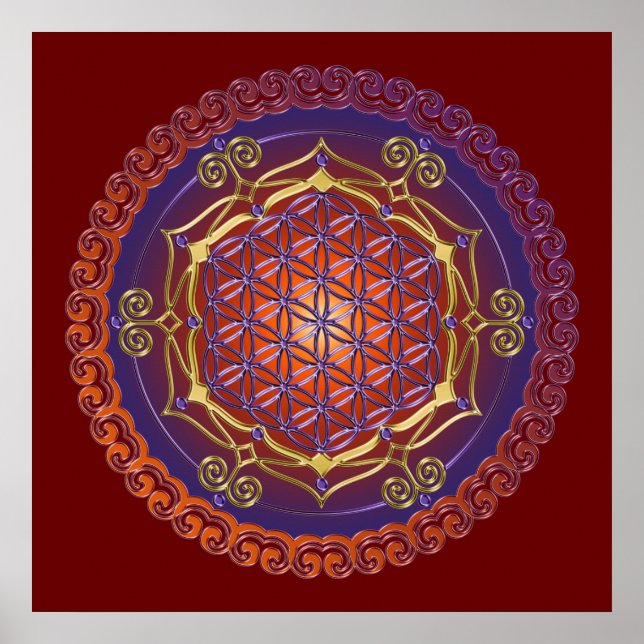 FLOWER OF LIFE / Blume des Lebens - Ornament I Poster (Front)