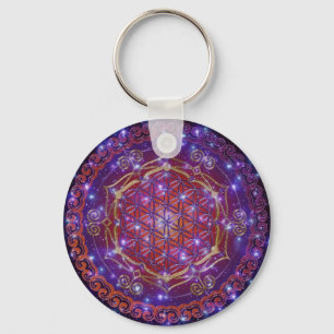 FLOWER OF LIFE/Blume des Lebens Ornament I Square Key Ring