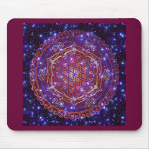 FLOWER OF LIFE/Blume des Lebens Ornament I Square Mouse Pad