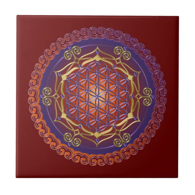 FLOWER OF LIFE / Blume des Lebens - Ornament I Tile (Front)