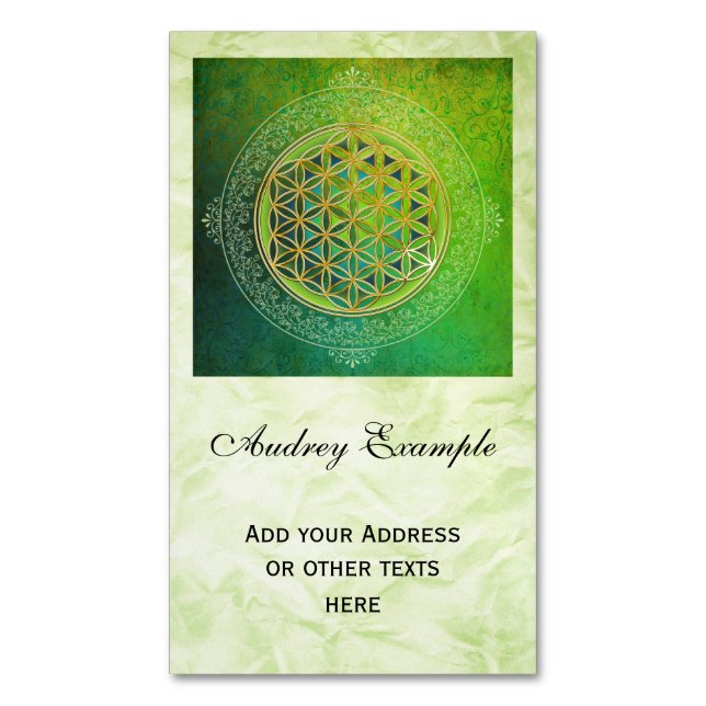Flower Of Life / Blume des Lebens - Ornament II Magnetic Business Card (Front Vertical)