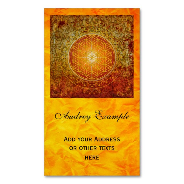 Flower Of Life / Blume des Lebens - Ornament III Magnetic Business Card (Front Vertical)