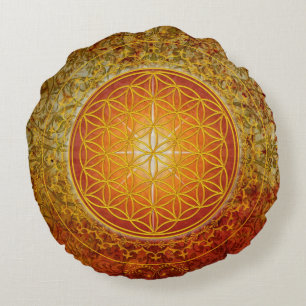 Flower Of Life / Blume des Lebens - Ornament III Round Cushion