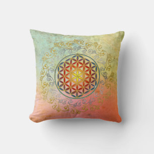 Flower of Life / Blume des Lebens - Ornament IV BG Cushion