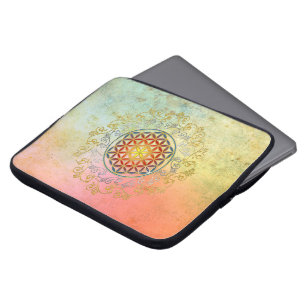 Flower of Life / Blume des Lebens - Ornament IV BG Laptop Sleeve