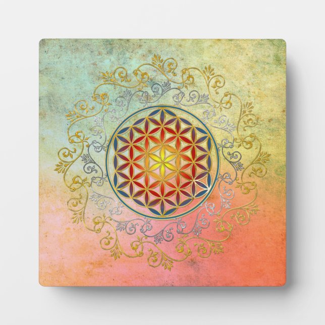 Flower of Life / Blume des Lebens - Ornament IV BG Plaque (Front)
