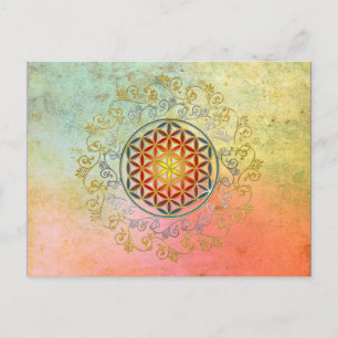 Flower of Life / Blume des Lebens - Ornament IV BG Postcard
