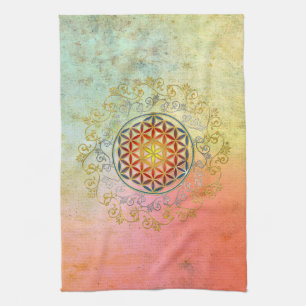 Flower of Life / Blume des Lebens - Ornament IV BG Tea Towel
