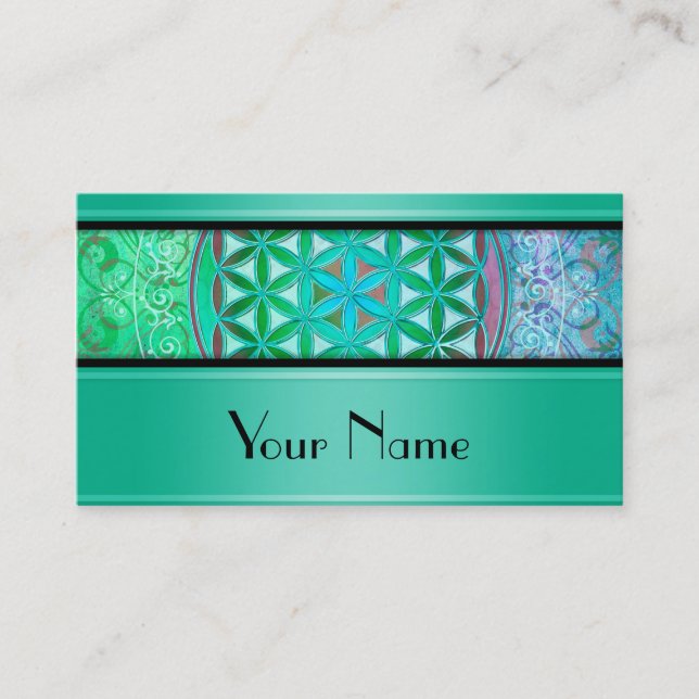 Flower Of Life / Blume des Lebens - Ornament IV Business Card (Front)