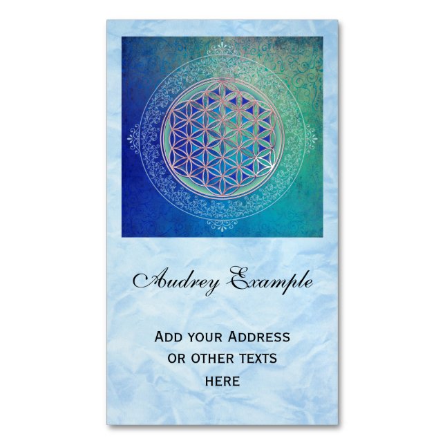 Flower Of Life / Blume des Lebens - Ornament VI Magnetic Business Card (Front Vertical)