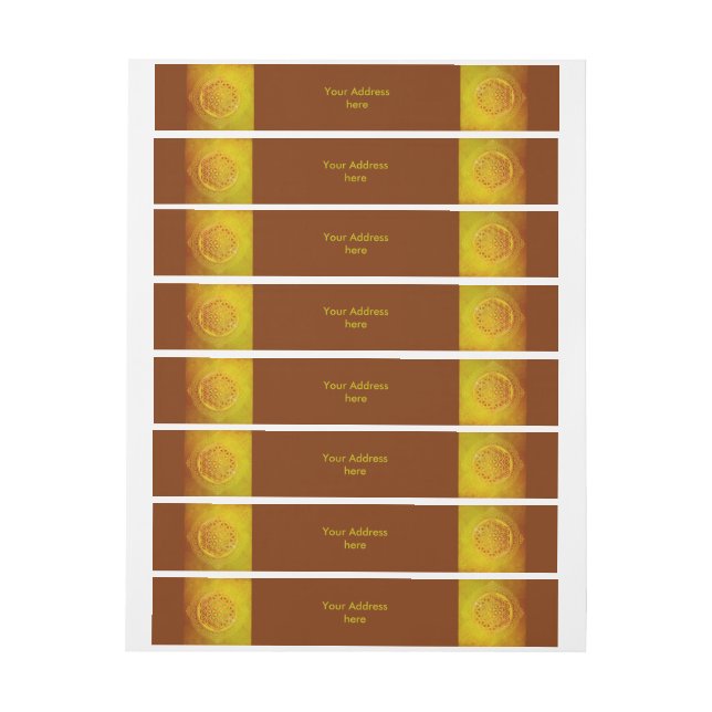 Flower Of Life / Blume des Lebens - Ornament VII Wraparound Address Label (Sheet)