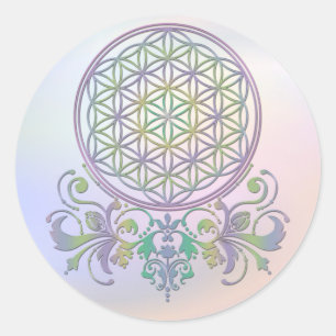 Flower of Life / Blume des Lebens - Ornaments II Classic Round Sticker