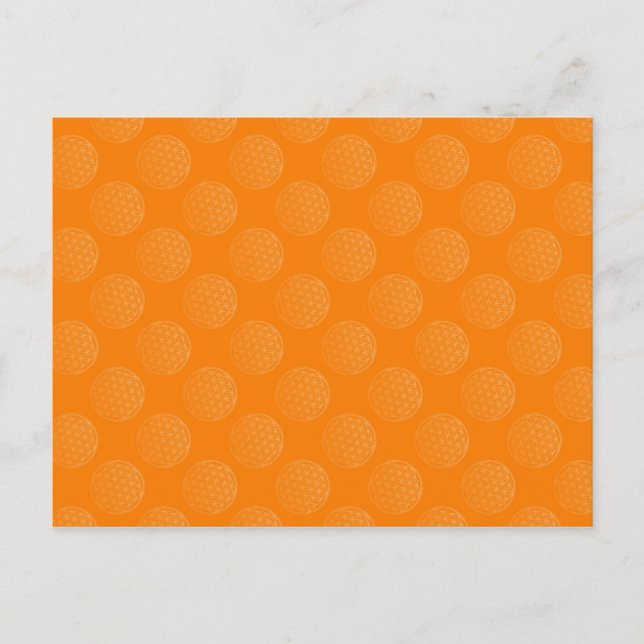 Flower Of Life / Blume des Lebens - pattern orange Postcard (Front)