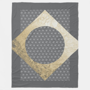 Flower of Life / Blume des Lebens - pattern silver Fleece Blanket