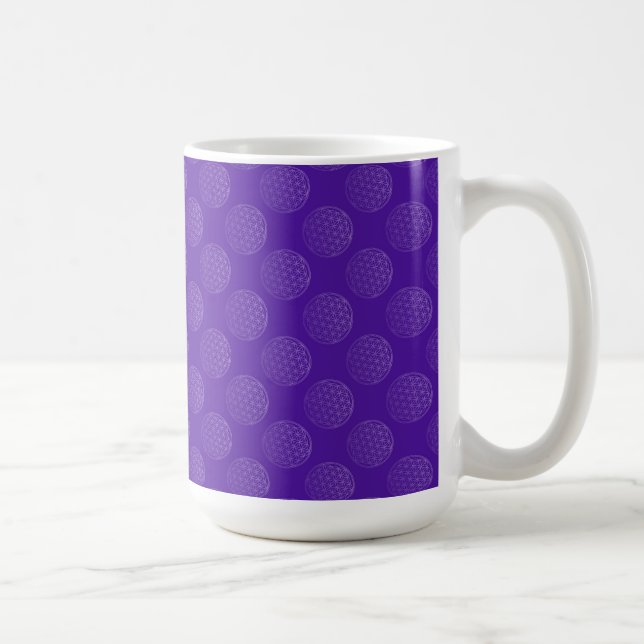 Flower Of Life / Blume des Lebens - pattern violet Coffee Mug (Right)