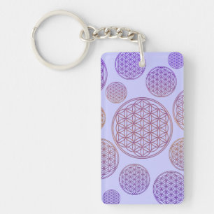 Flower of Life / Blume des Lebens - pattern violet Key Ring