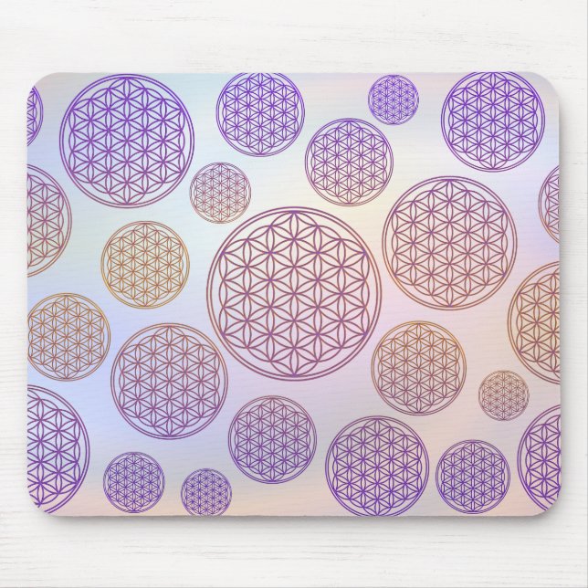 Flower of Life / Blume des Lebens - pattern violet Mouse Pad (Front)