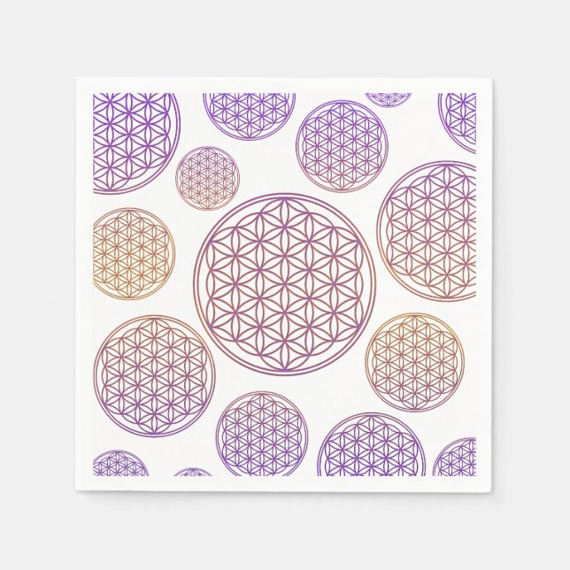 Flower of Life / Blume des Lebens - pattern violet Napkin (Front)