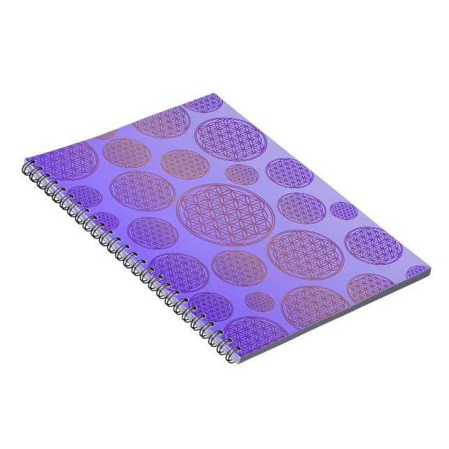 Flower of Life / Blume des Lebens - pattern violet Notebook (Right Side)
