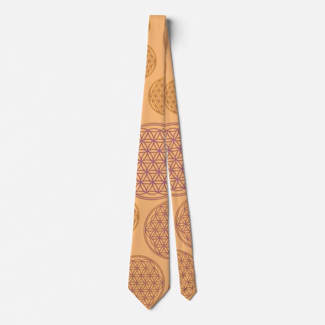 Flower of Life / Blume des Lebens - pattern violet Tie (Front)