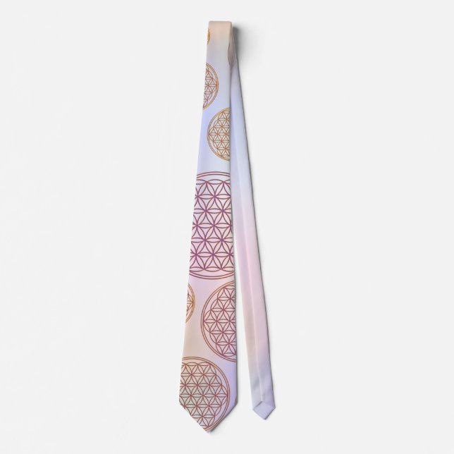 Flower of Life / Blume des Lebens - pattern violet Tie (Front)