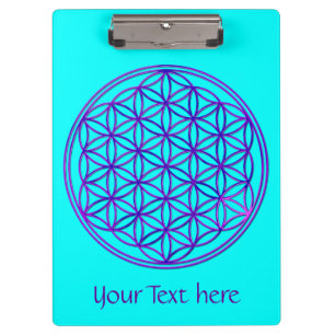 Flower of Life / Blume des Lebens - pink blue Clipboard