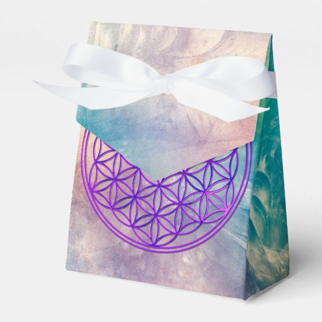 Flower of Life / Blume des Lebens - pink blue Favour Box (Front Side)