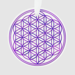 Flower of Life / Blume des Lebens - pink blue Ornament