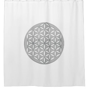 Flower Of Life / Blume des Lebens - punched silver Shower Curtain