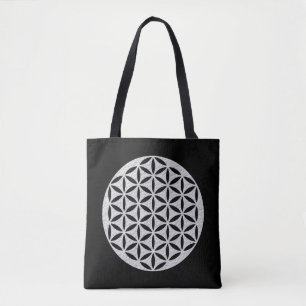 Flower Of Life / Blume des Lebens - punched white Tote Bag